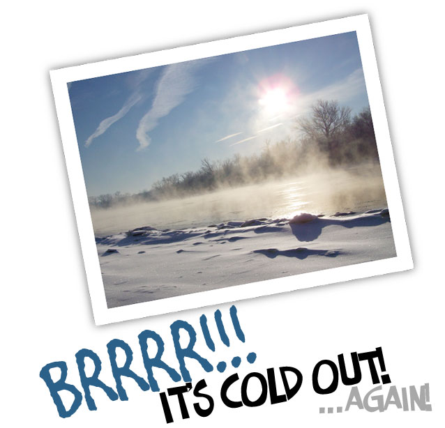 (Photo: A very frozen Rock river at sunrise. BRRRR! It's cold out!!! ...again!!!)