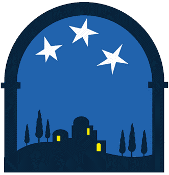 (Graphic: manger scene, a starry night)
