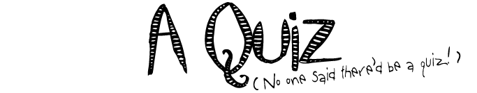 A Quiz (no one said there'd be a quiz!)