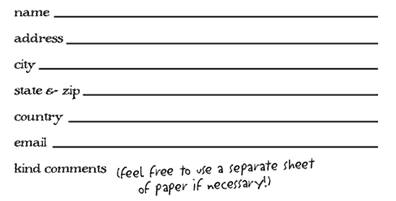 printable order form.  Include Name, address, and email address.  Send along with $30 to the address below