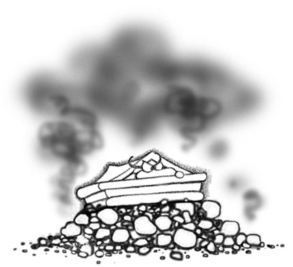 The Philistine temple crumbled to the ground!